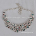 Verde Amethyst Coral Stick Smoky Cuarzo Turquesa Piedra Preciosa 925 Collar De Plata De Ley Collar